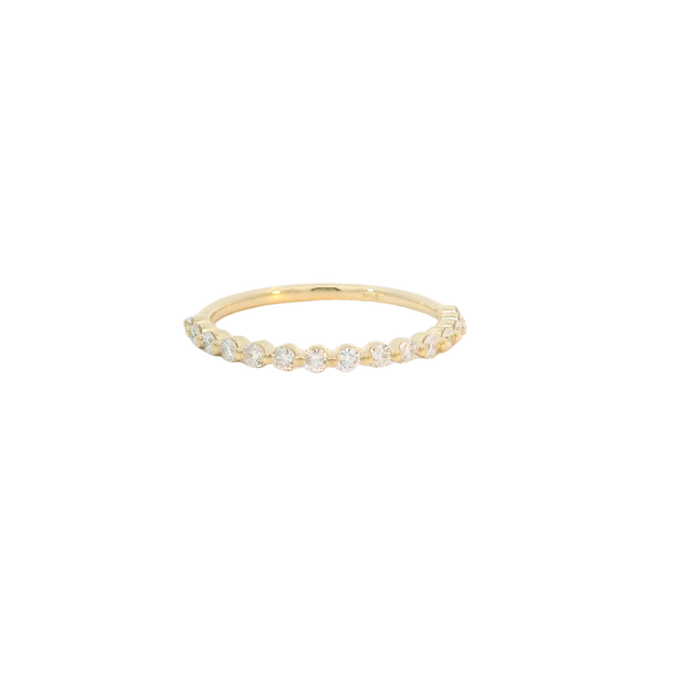 Yellow Gold Shared Prong Set Diamond Band