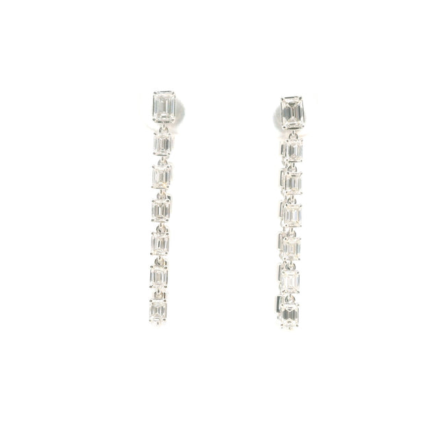 Diamond Line Drop Earrings