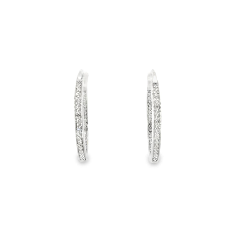 Diamond Inside Out Hoops