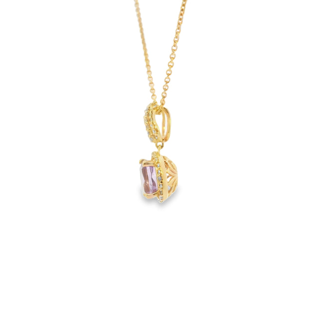 Amethyst and Diamond Pendant
