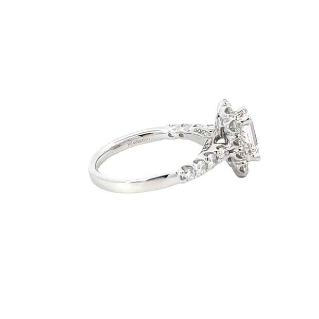 Emerald Cut Halo Lab Grown Engagement Ring