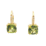 Drop Earrings with Peridot and Diamonds