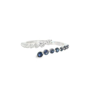 Bypass Sapphire and Diamond Ring