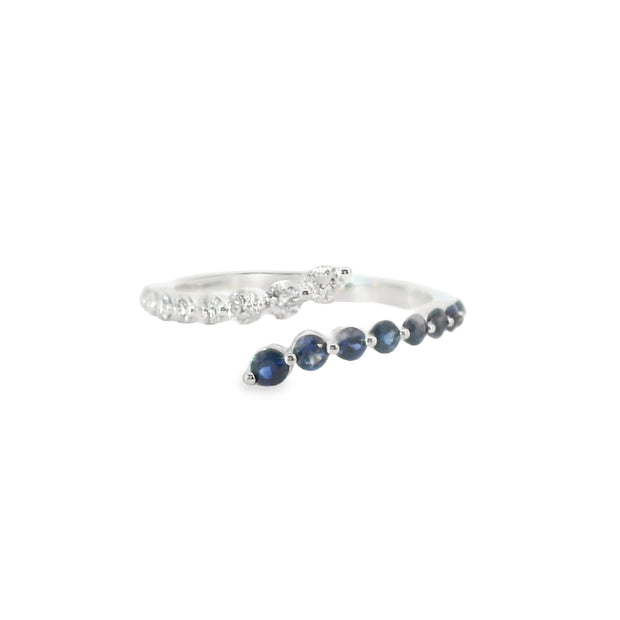 Bypass Sapphire and Diamond Ring