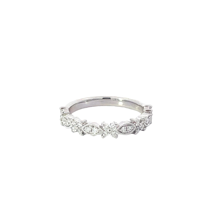 White Gold Shaped Diamond Band