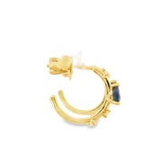 Huggies with Sapphires and Diamonds