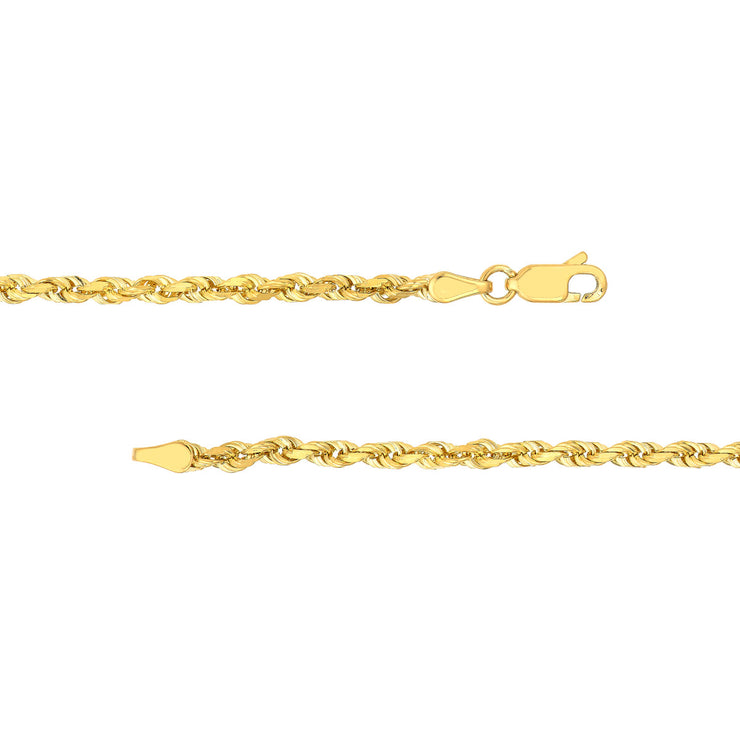 3MM Diamond Cut Rope Chain Bracelet
