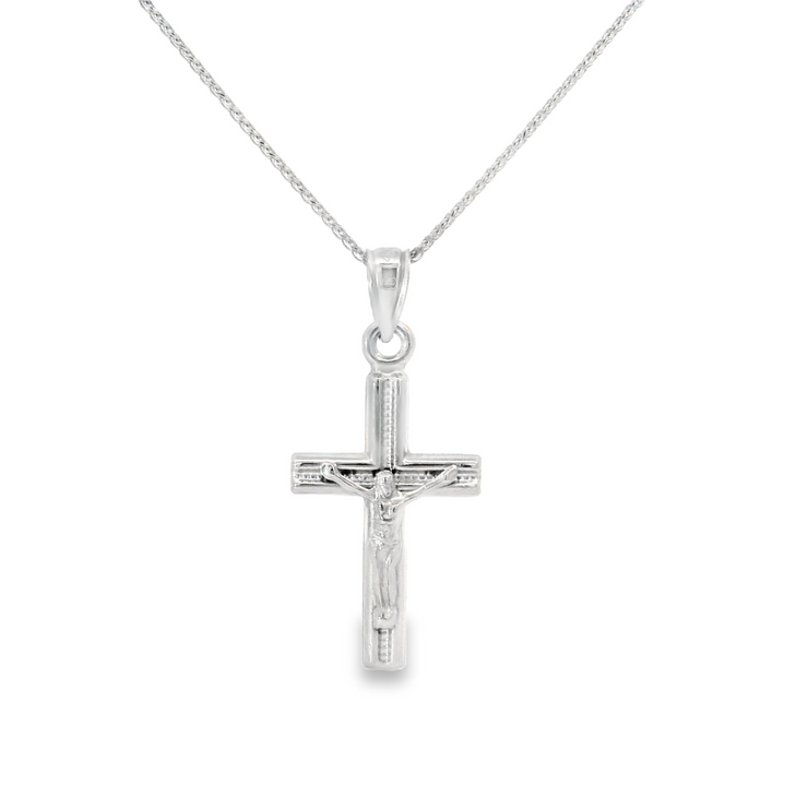 White Gold Crucifix Necklace