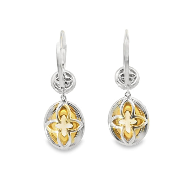 Yellow Diamond Drop Earrings