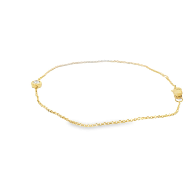 Bezel Set Diamond Chain Bracelet