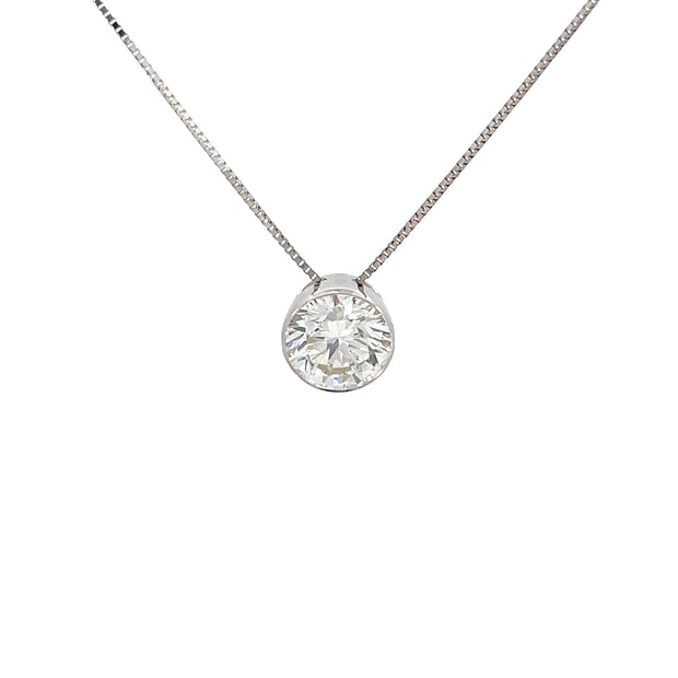 Lab Grown Round Diamond Solitaire Necklace