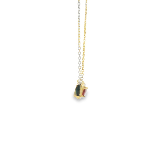 Ruby and Diamond Halo Pendant