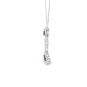 Sapphire and Diamond Halo Drop Pendant