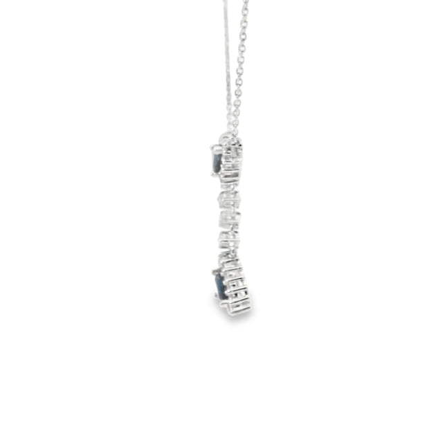 Sapphire and Diamond Halo Drop Pendant