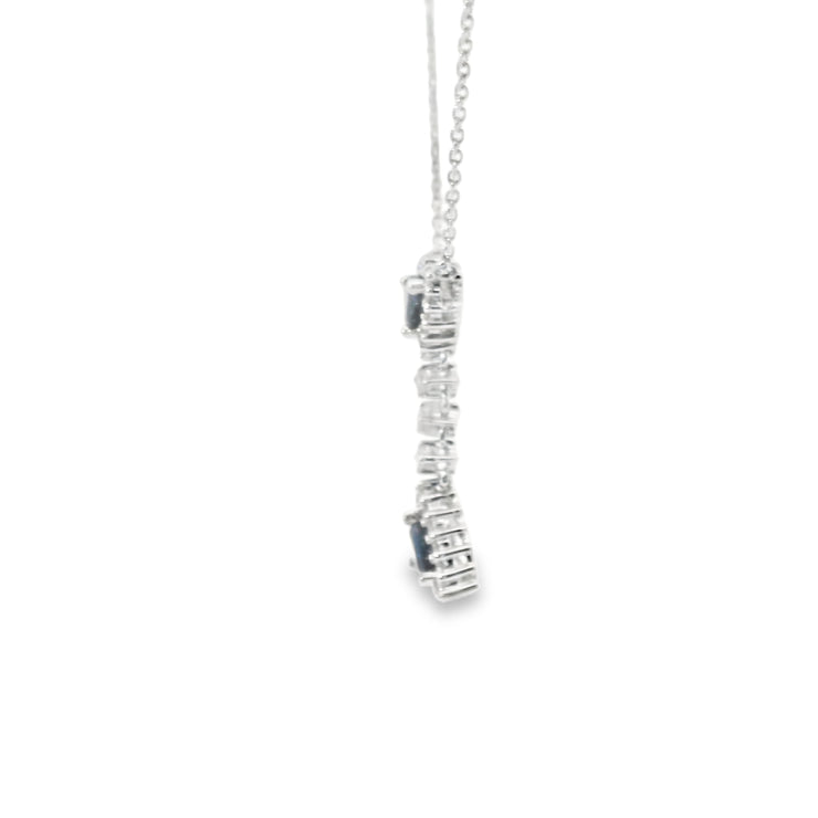Sapphire and Diamond Halo Drop Pendant