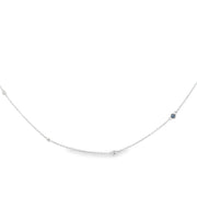 Sapphire and Diamond Bezel Station Necklace