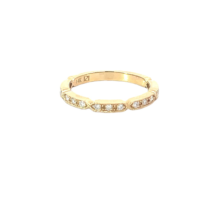 Yellow Gold Detailed Diamond Band
