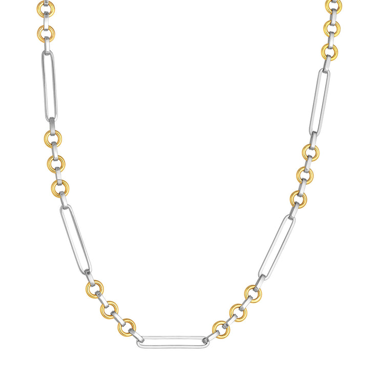 Two Tone Open Link Necklace