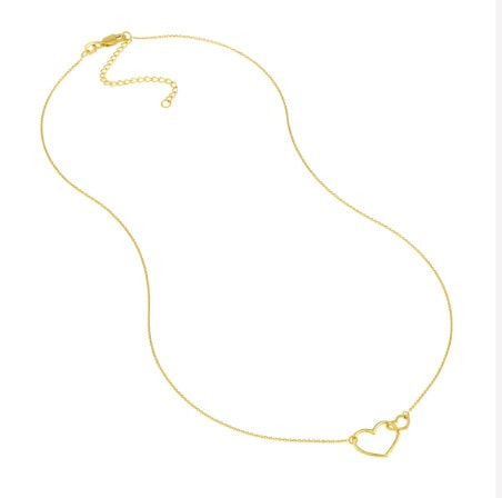 Yellow Gold Interlocking Heart Necklace