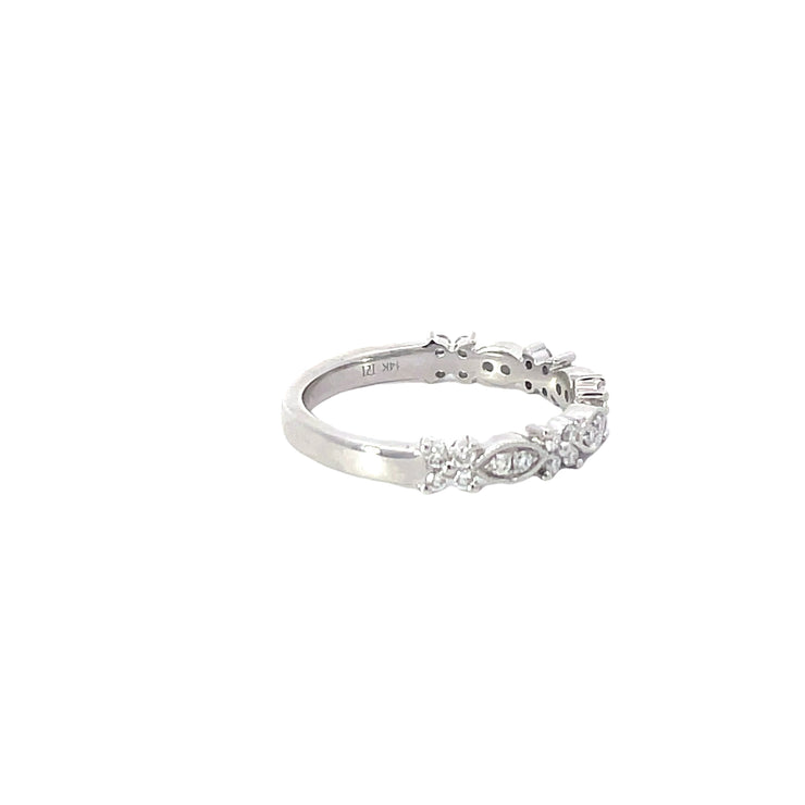 White Gold Shaped Diamond Band