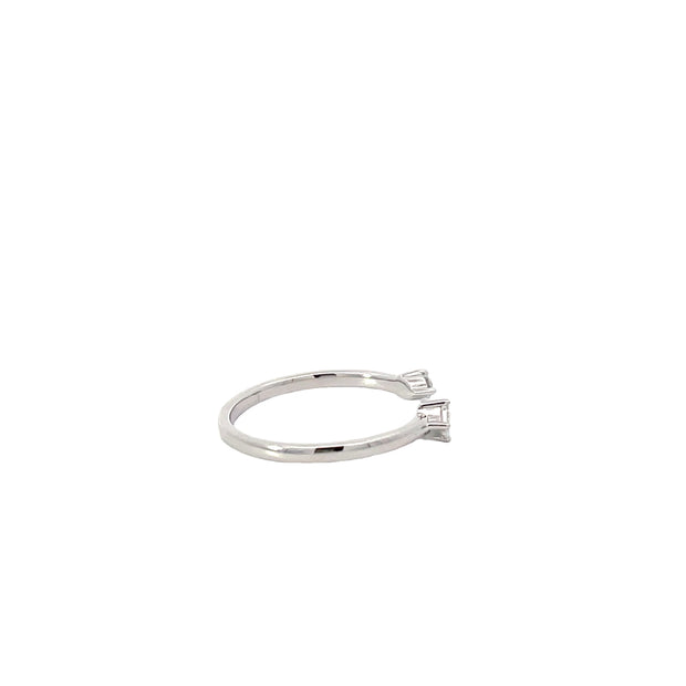 White Modern Electrum Open Diamond Ring