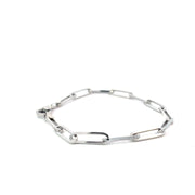 White Gold Paperclip Bracelet