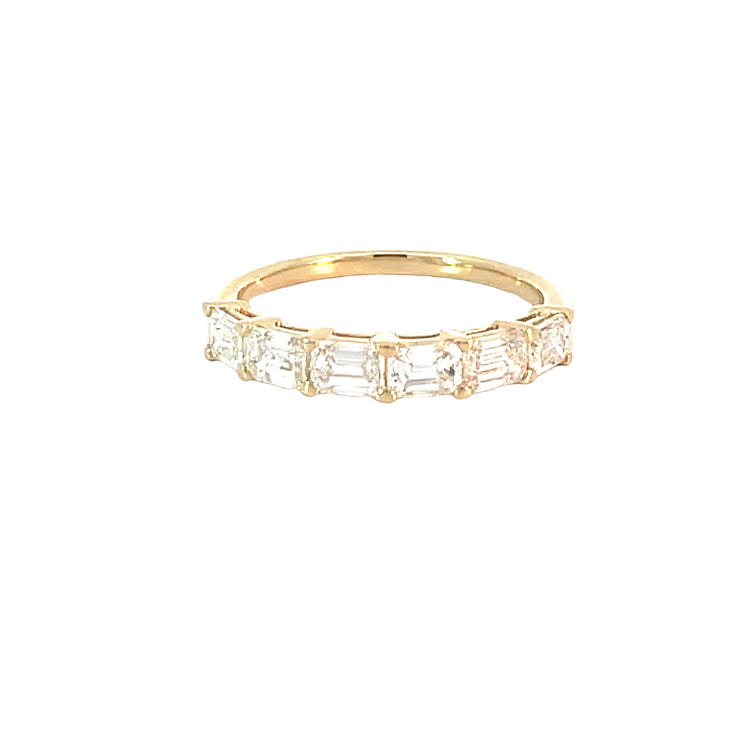Yellow Gold Emerald Cut Diamond Band