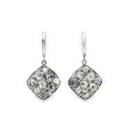Salt and Pepper Drop Earrings with White Diamonds