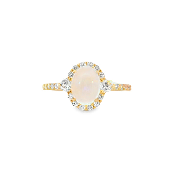 Moonstone and Diamond Ring