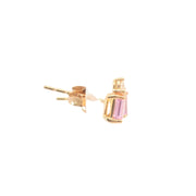 Pink Sapphire and Diamond Studs