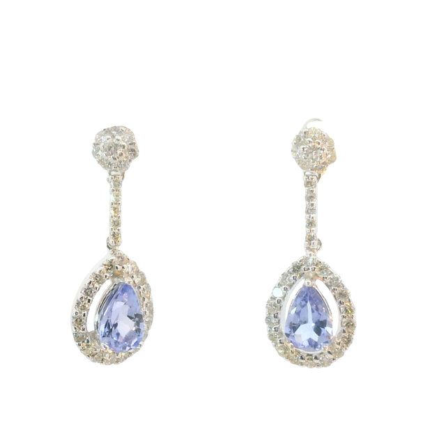 Tanzanite and Diamond Drop Earrings