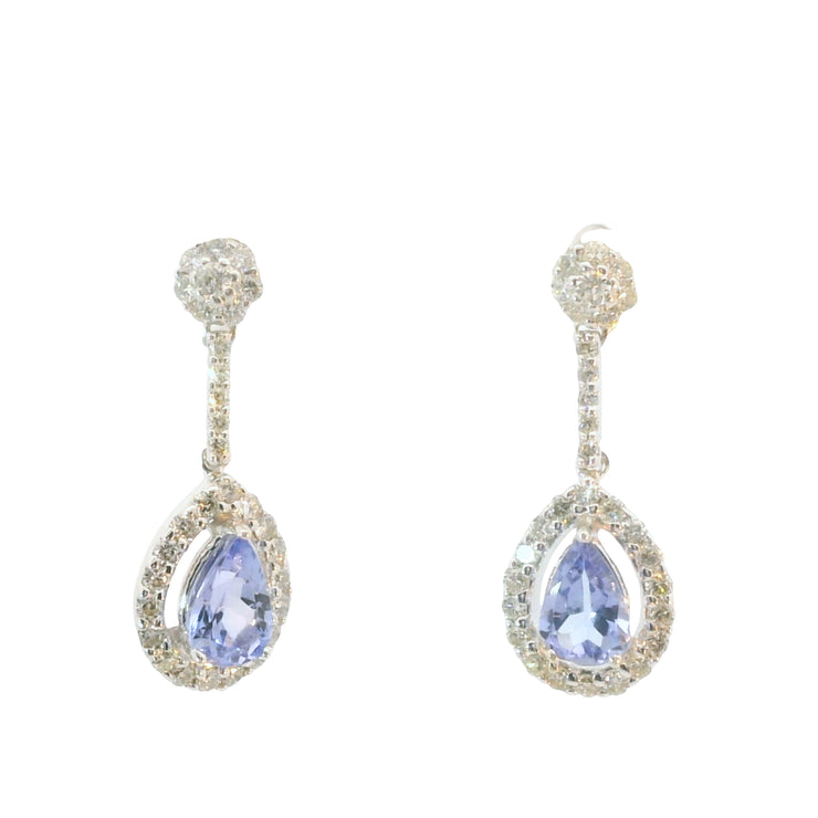 Tanzanite and Diamond Drop Earrings