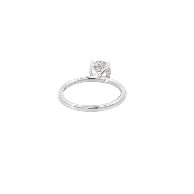 14 Karat White Gold Round Lab Grown Engagement Ring