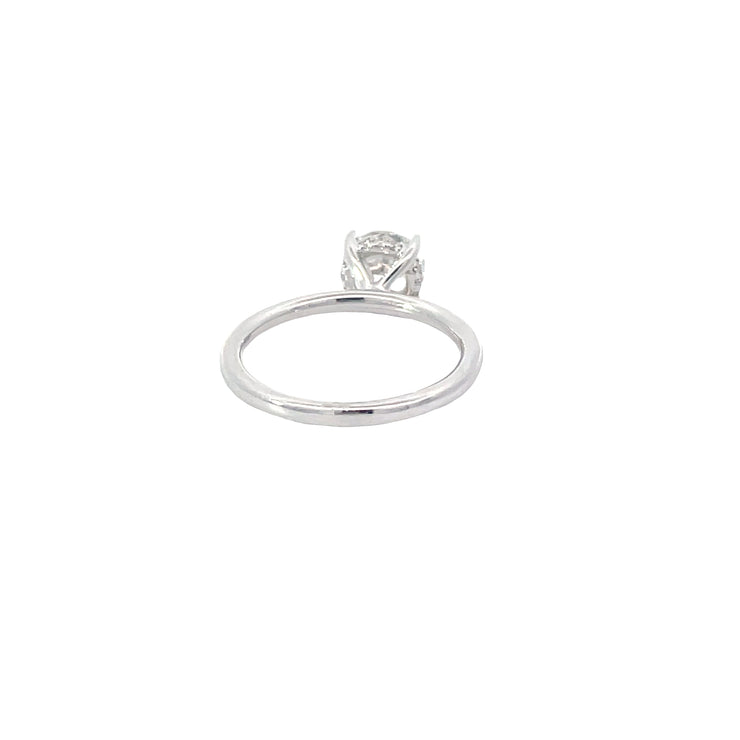 14 Karat White Gold Round Lab Grown Engagement Ring