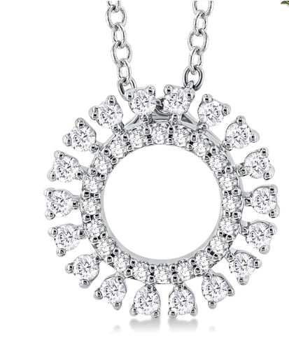 Diamond Circle Pendant Necklace