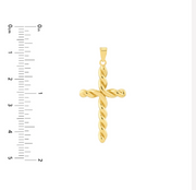 Yellow Gold Twisted Cross Necklace
