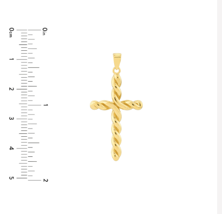 Yellow Gold Twisted Cross Necklace