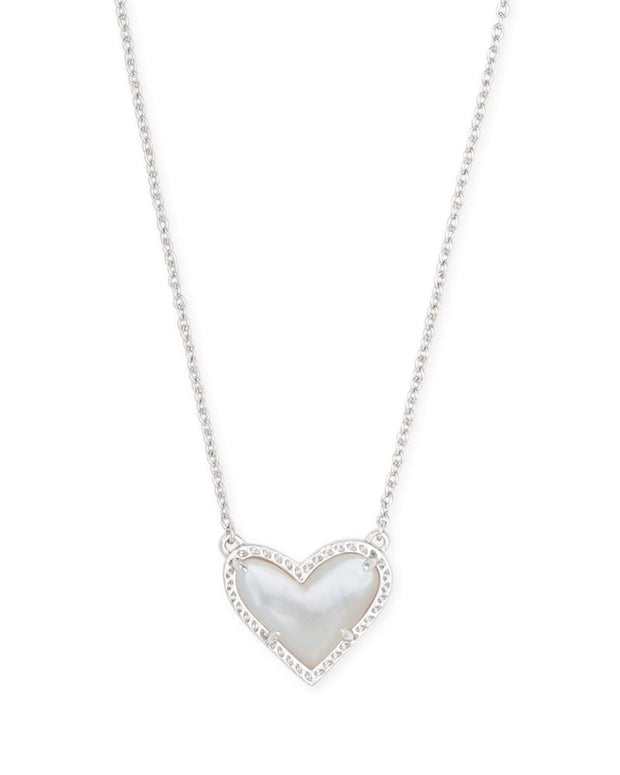 Kendra Scott Ivory Mother of Pearl Ari Heart Necklace