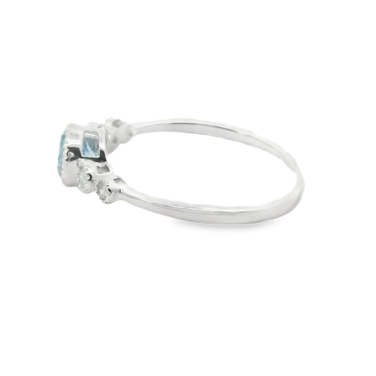 Blue Topaz and Diamond Ring