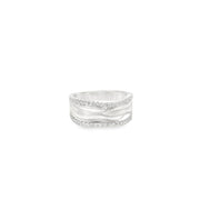 Textured Band with Diamond Accents