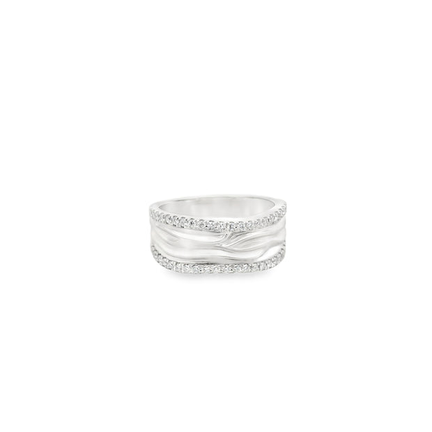 Textured Band with Diamond Accents