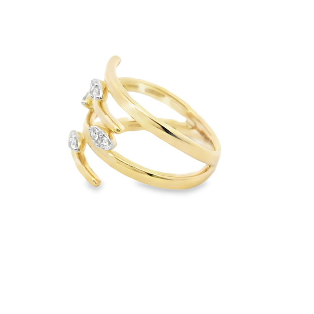 Multi Row Ring with Diamond Marquise Clusters