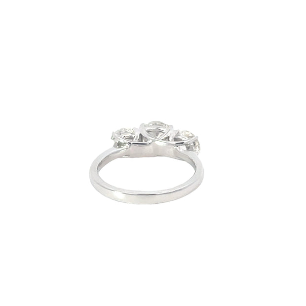 White Gold Lab Grown 3 Stone Ring