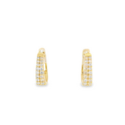 Yellow Gold Diamond Huggies