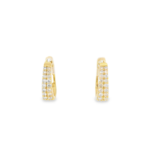 Yellow Gold Diamond Huggies