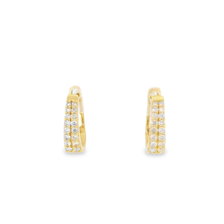 Yellow Gold Diamond Huggies