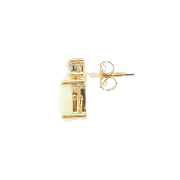 Studs with Opals and Diamonds