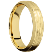 22K Yellow Gold + Treebarkh , Sand Finish