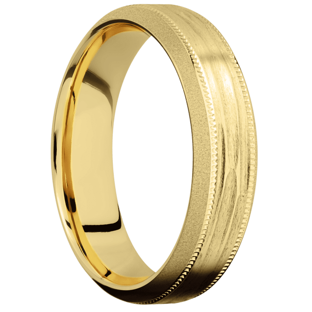 22K Yellow Gold + Treebarkh , Sand Finish