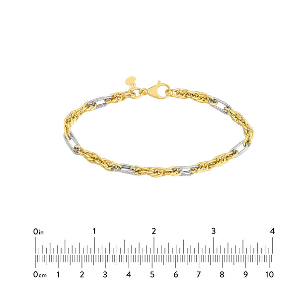 Twisted Rope and Paperclip Bracelet